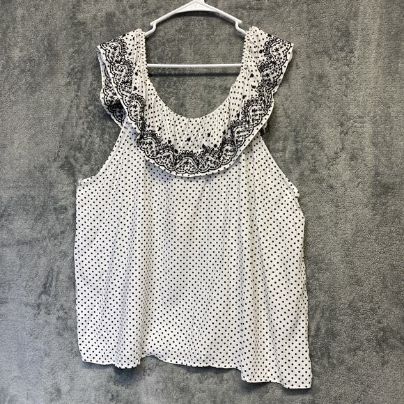 Savanna Jane Polka Dot Embroidered Top Women’s Size 2X - Picture 4 of 10